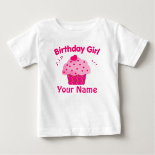 Birthday Girl Cuptårta Personlig T Shirt