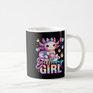Birthday Girl Cute Axolotl Födelsedagsfest Kids Gi Kaffemugg