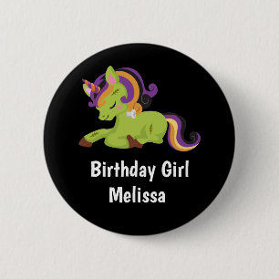 Birthday Girl Cute Frankenstein Unicorn Halloween Knapp
