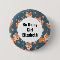 Birthday Girl - Cute Orange Fox Animal Mönster