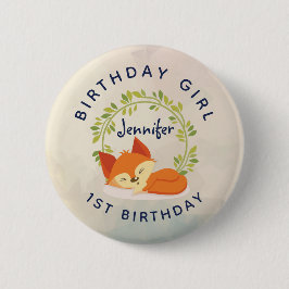 Birthday Girl Cute Sleeping Orange Fox Knapp