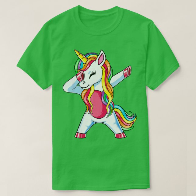 Birthday Girl Gift Dabbing Unicorn Birthday Shirt T Shirt (Design framsida)