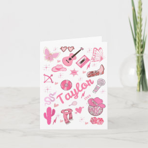 Birthday Girl Groovy Taylor First Namn Personalize Kort