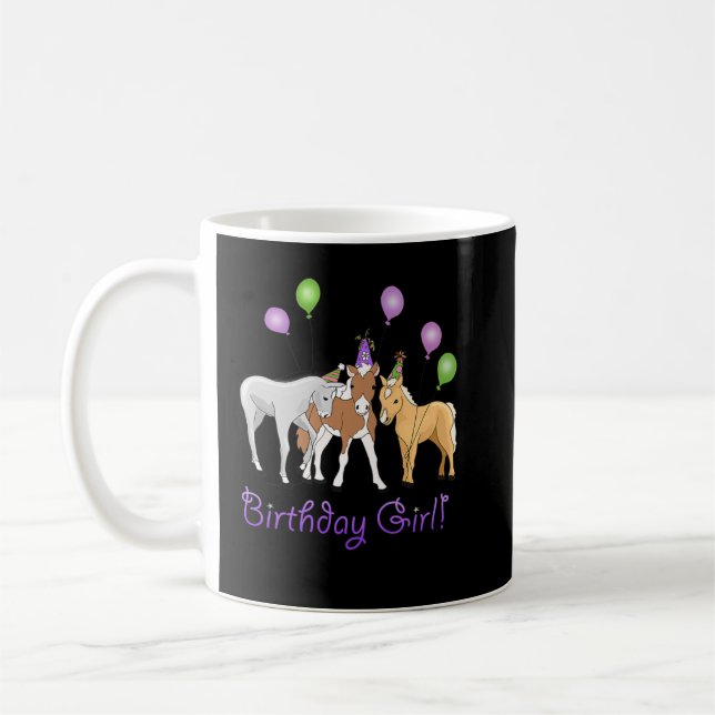 Birthday Girl Horse and Pony Party Gift Premium T- Kaffemugg (Vänster)