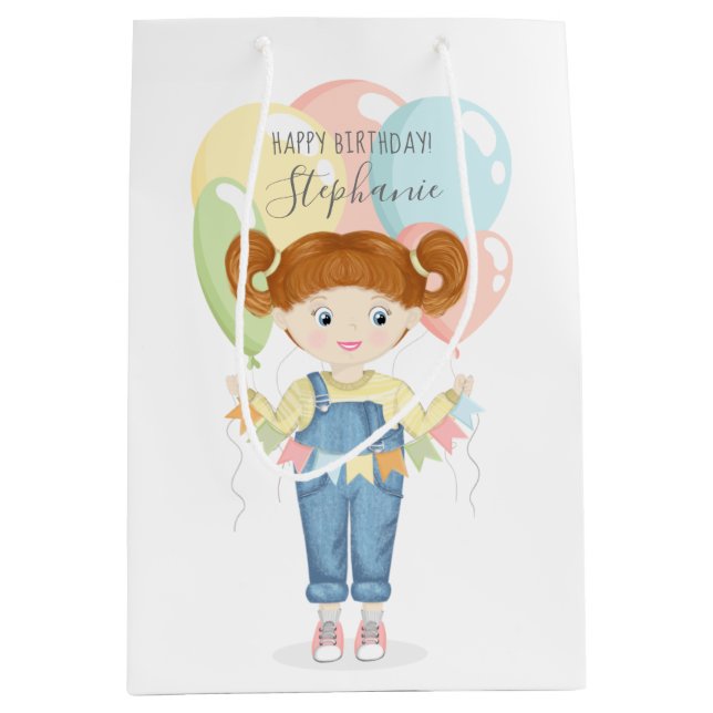 Birthday Girl in Overalls Rödhårig (Framsidan)