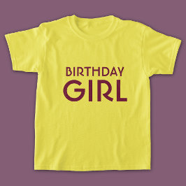 Birthday Girl Lila Lettering T Shirt