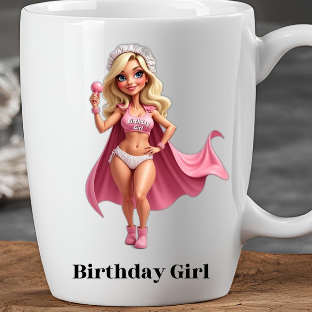 BIRTHDAY GIRL lustig novelty presentkontor Kaffemugg (Gifts for her Mothers Day Christmas birthday gifts for her daughter wife coworkers white elephant)