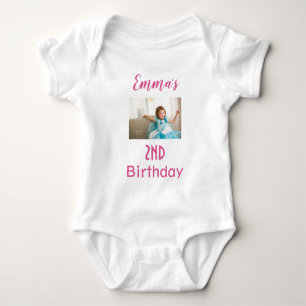 Birthday Girl med Age and Photo T Shirt