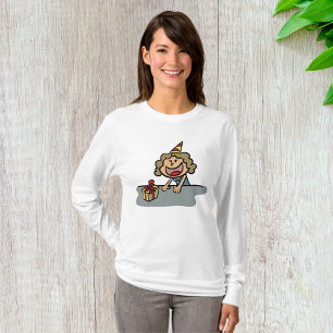 Birthday Girl med gift Womens, lång Sleeve T Shirt