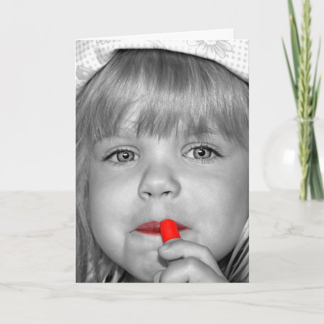 Birthday Girl med Red Lipstick Kort (Framsida)