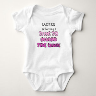 Birthday Girl, namn and age, Smash Cake Shirt T