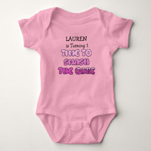 Birthday Girl, namn and age, Smash Cake Shirt T