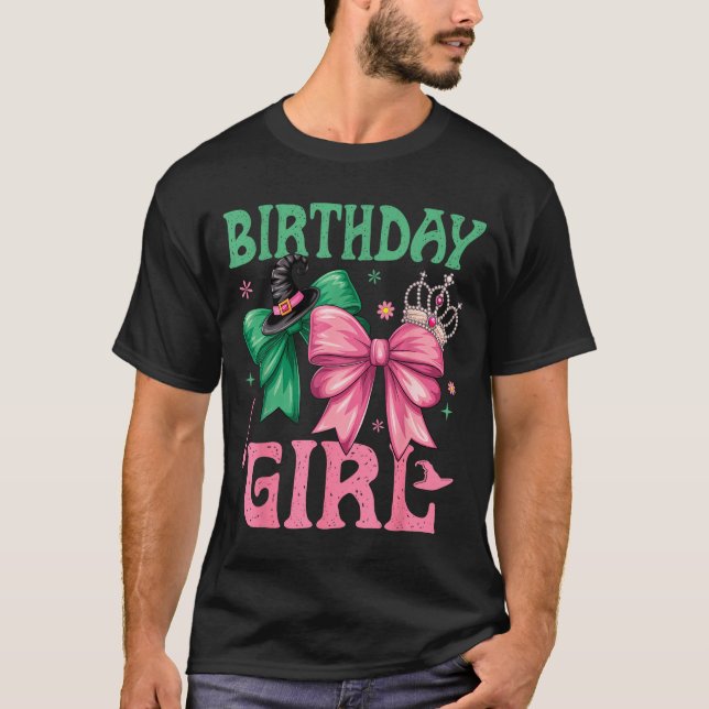 Birthday Girl Nk And Green Birthday Witch Women Gi T Shirt (Framsida)
