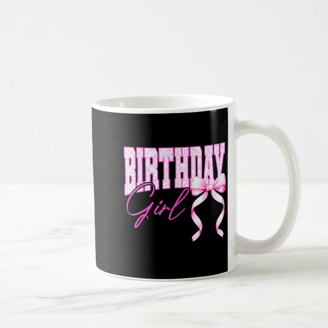 Birthday Girl Nk Toile Coquette Bow Birthday Party Kaffemugg (Höger)