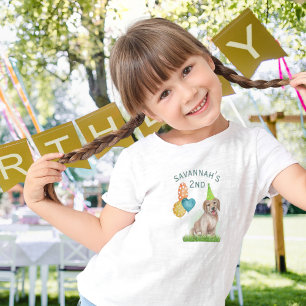 Birthday Girl or Boy Puppy Pawty Namn & Age T Shirt