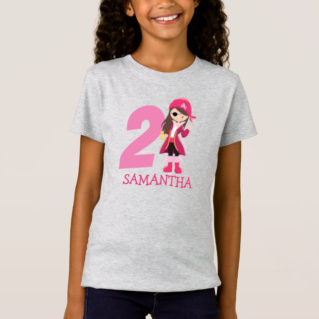 Birthday Girl Party Pirat T-Shirt (Framsida)