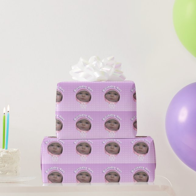 Birthday Girl Photo Rosa Winter Onederland Presentpapper (Festgåvor)