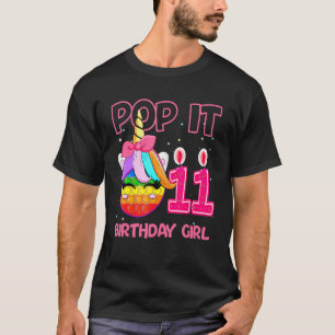 Birthday Girl pop it 11:e födelsedagstidningen Uni T Shirt