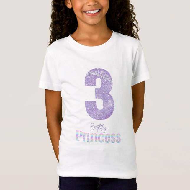 Birthday Girl Princess, 3-årig T-shirt (Framsida)