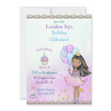 Birthday Girl Princess African American Lavender