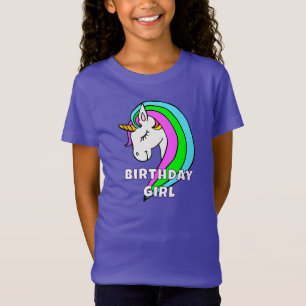 Birthday Girl Rainbow Unicorn Girl T Shirt