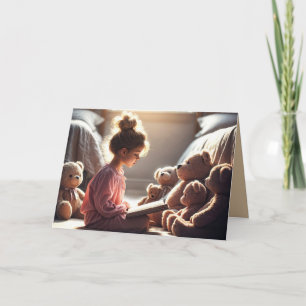 Birthday Girl Reading to Nalles Kort