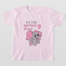 Birthday Girl Rosa Baby Elephant T Shirt