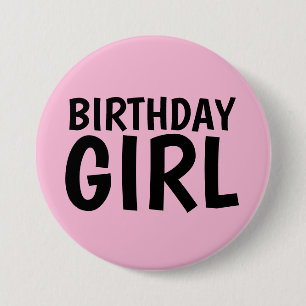BIRTHDAY GIRL ROSA BUTTONS KNAPP