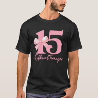 Birthday Girl Rosa Coquette Bow 15-årig Aesthe T Shirt