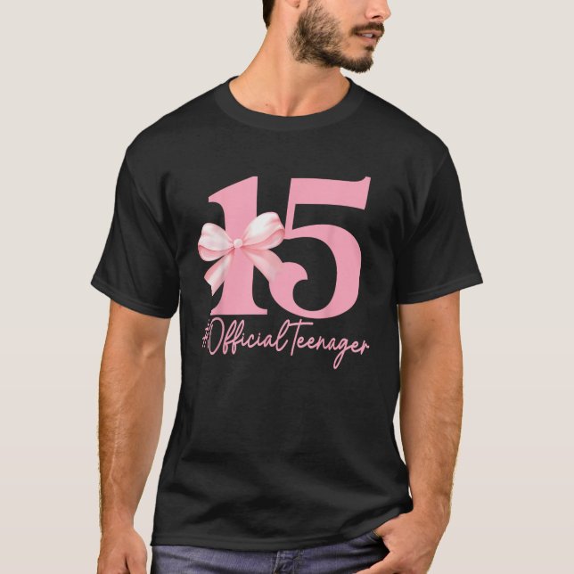 Birthday Girl Rosa Coquette Bow 15-årig Aesthe T Shirt (Framsida)
