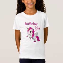 Birthday Girl Rosa Unicorn Girl's Shirt T Shirt