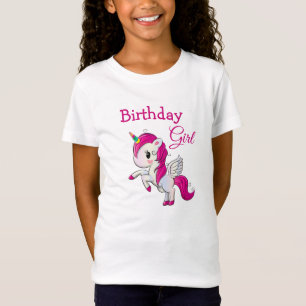 Birthday Girl Rosa Unicorn Girl's Shirt T Shirt