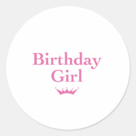 Birthday Girl Runt Klistermärke