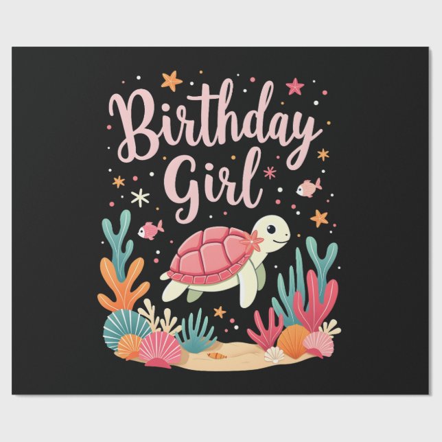 Birthday Girl Sea Turtle Theme Birthday Party Ocea Presentpapper (Platt)