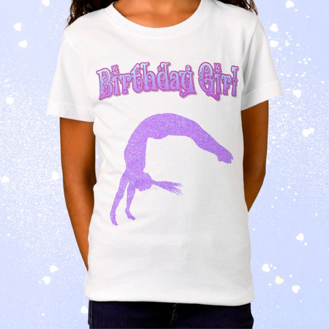 "Birthday Girl" Sparkly Gymnast T-Shirt (Skapare uppladdad)
