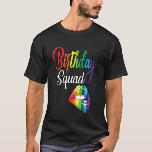 Birthday Girl Squad Goals Graphic Rainbow Lip Prin T Shirt