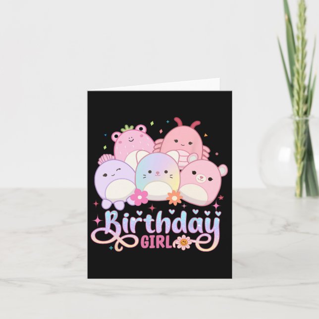 Birthday Girl Squad Mallow Girls Cute Kids Kort (Framsida)