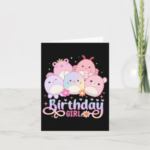 Birthday Girl Squad Mallow Girls Cute Kids Kort
