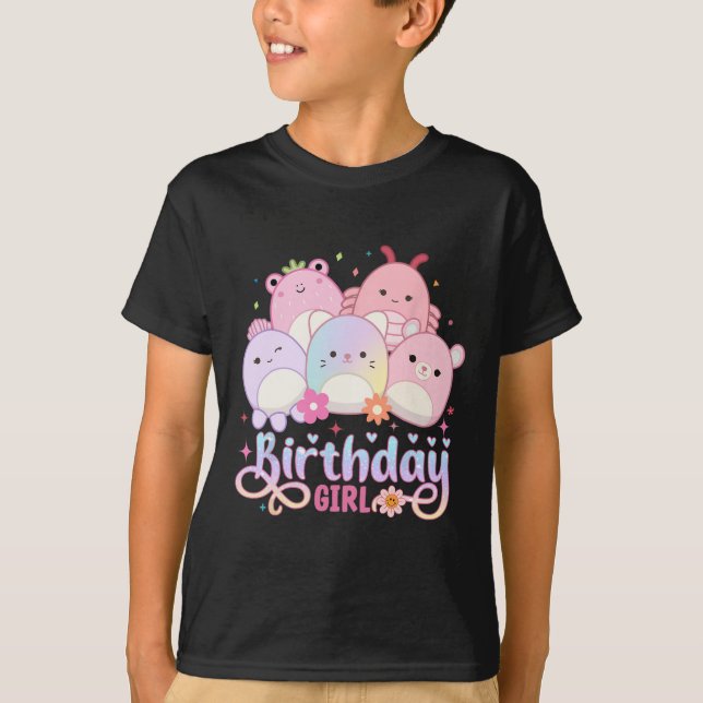 Birthday Girl Squad Mallow Girls Cute Kids T Shirt (Framsida)