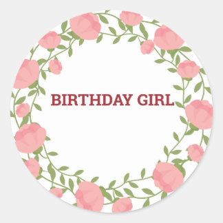 Birthday Girl Sticker Runt Klistermärke