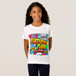 Birthday Girl Tecknad Bok Tee Shirt