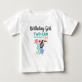 Birthday Girl TWO-CAN (Toucan) 2:a födelsedagen T Shirt