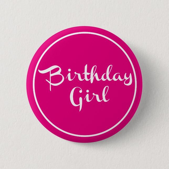 Birthday Girl Typography Knapp (Framsida)