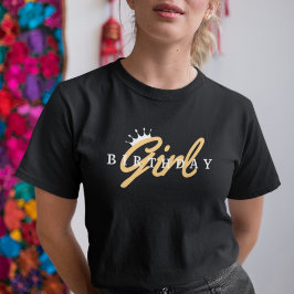 Birthday Girl Typography & Krona, enkel,modern T Shirt