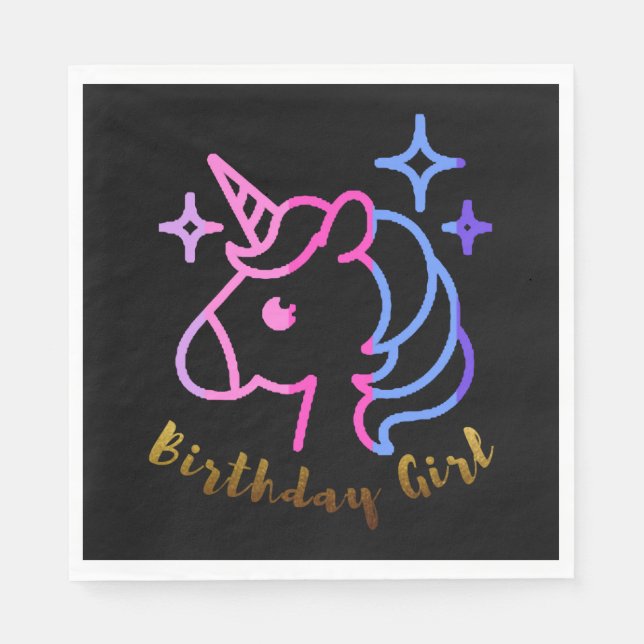 Birthday Girl unicorn unicorn unicorn gift Pappersservett (Framsidan)