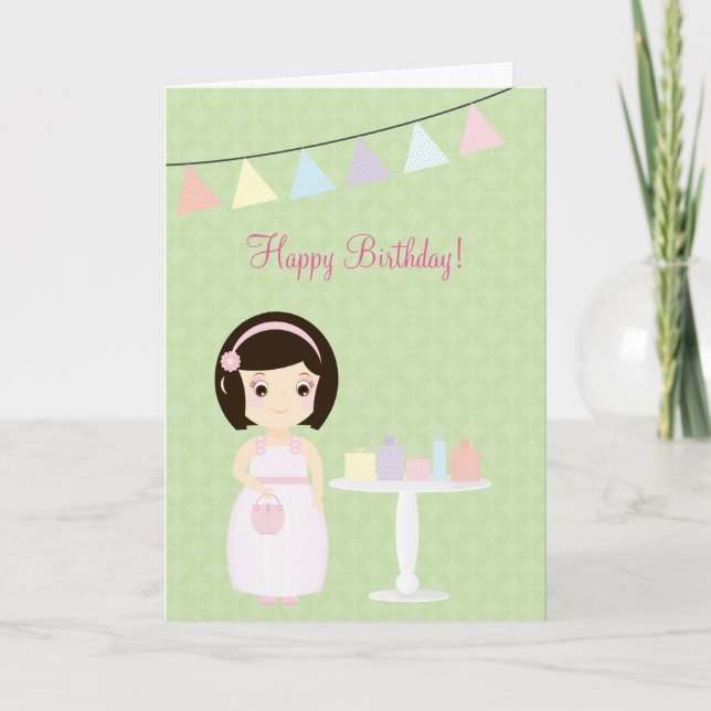 Birthday Girl vid Gift Bord Kort (Framsida)