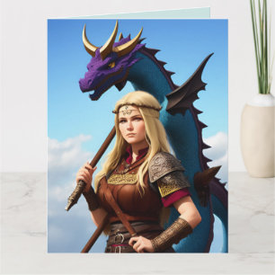 BIRTHDAY GIRL WARRIOR FANTASY BIRTHDAY-KORT KORT