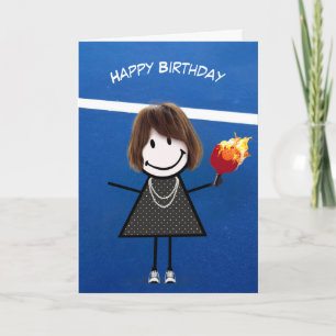Birthday Girl with Pickleball Paddle and Boll Kort