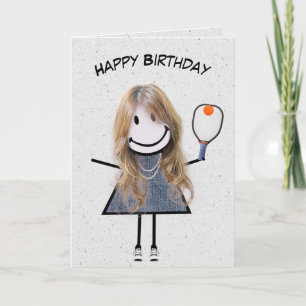Birthday Girl with Pickleball Paddle Kort