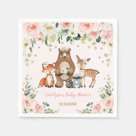 Birthday Girl Woodland Baby Shower Forest Animals Pappersservett